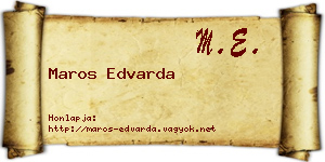 Maros Edvarda névjegykártya